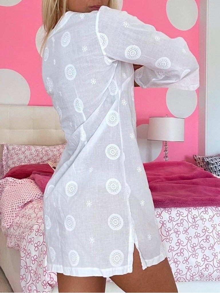 White Embroidered Tunic / Swim Cover Up By Helen Jon